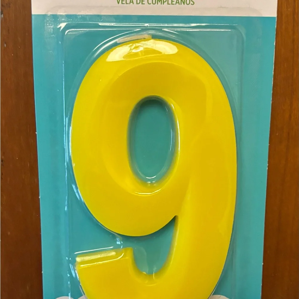 Jumbo Yellow Number 9 Birthday Party Candle